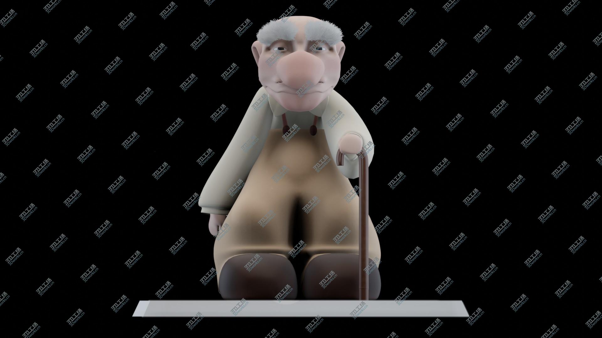 images/goods_img/20210313/Cartoon old man 3D character 3D model/2.jpg